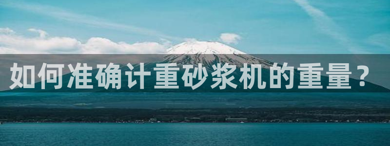 辉达娱乐计划软件：如何准确计重砂浆机的重量？