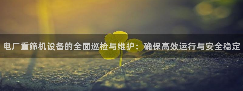 辉达娱乐开户注册：电厂重筛机设备的全面巡检与维护：确保高效运