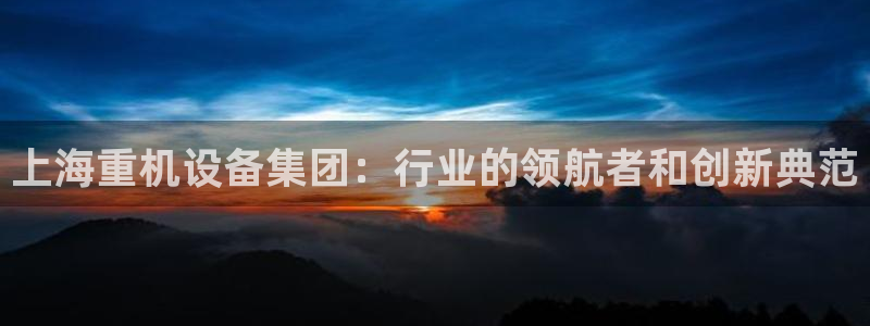 辉达娱乐平台：上海重机设备集团：行业的领航者和创新典范