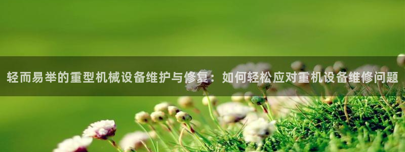 专业辉达娱乐官方网址：轻而易举的重型机械设备维护与修复：如何