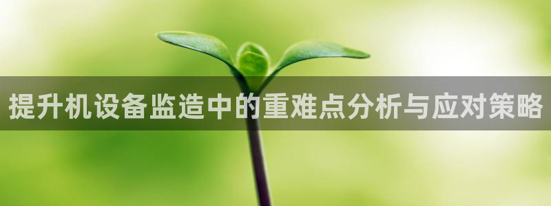 辉达娱乐线路检测：提升机设备监造中的重难点分析与应对策略