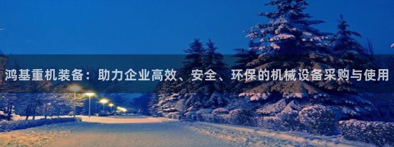 菲律宾辉达娱乐：鸿基重机装备：助力企业高效、安全、环保的机械