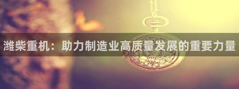 辉达娱乐最新现状：潍柴重机：助力制造业高质量发展的重要力量